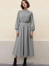 Plus Casual Pure  Sweatshirt Skater Dresses